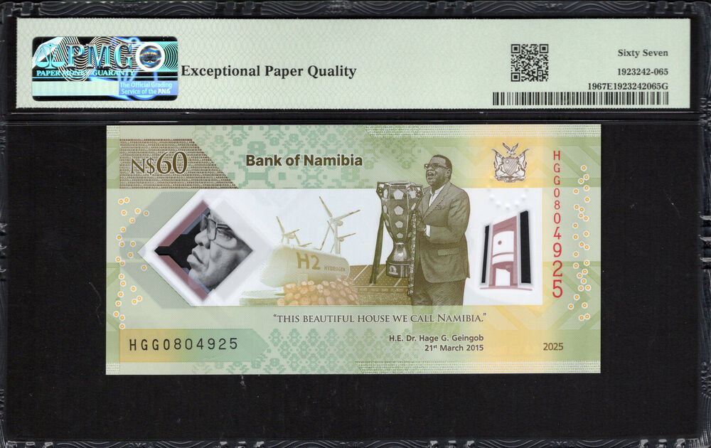 Namibia - 60 Namibia Dollars 2025 - Pick # 19 - PMG 67 EPQ