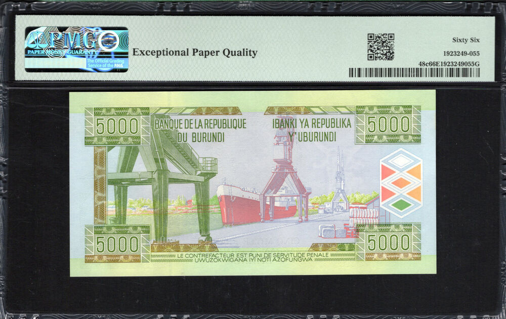 Burundi - 5.000 Francs 2013 - Pick # 48c - PMG 66 EPQ