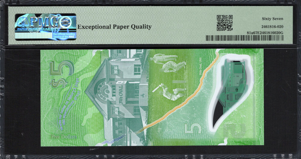 Barbados - 5 Dollars 2022 - Pick # 81a - PMG 67 EPQ