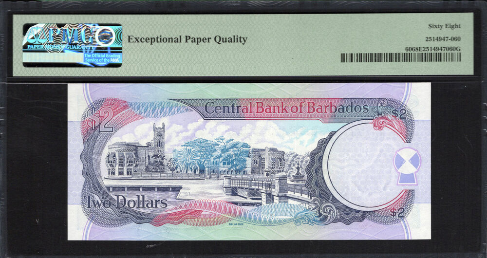 Barbados - 2 Dollars 2000 - Pick # 60 - PMG 68 EPQ