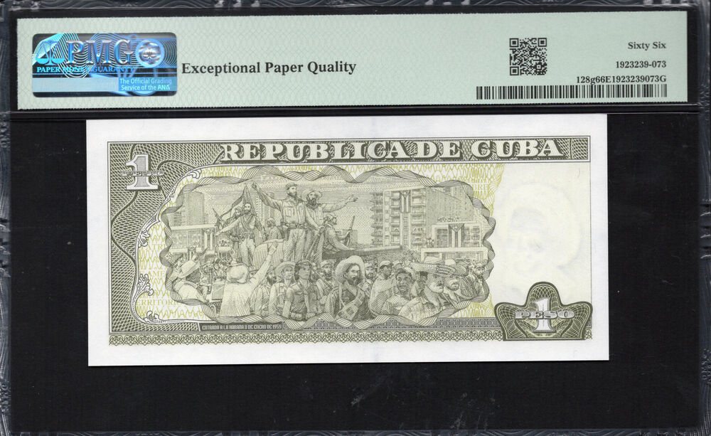 Cuba - 1 Peso 2016 - Pick # 128g - PMG 66 EPQ