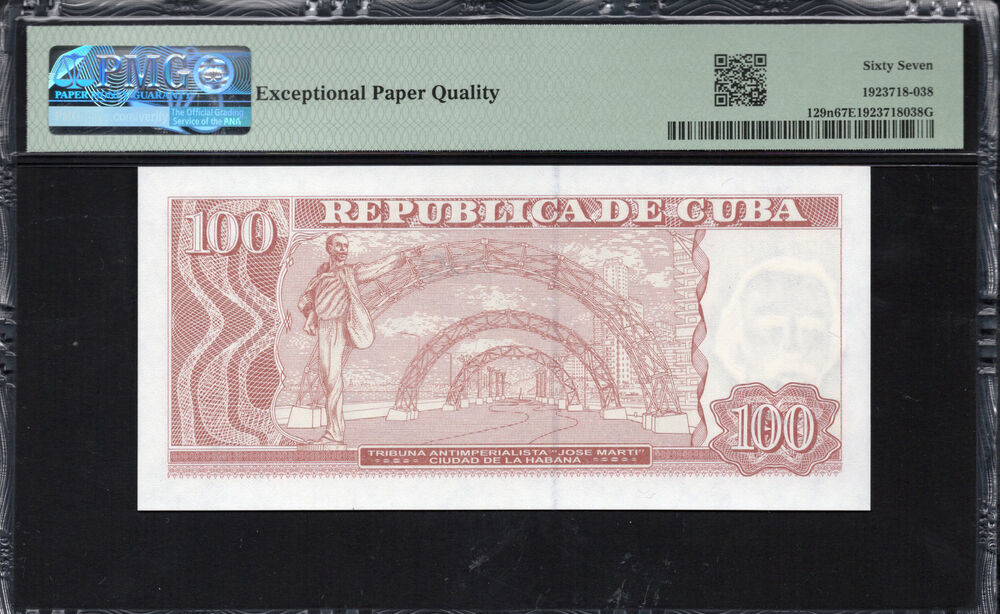 Cuba - 100 Pesos 2023 - Pick # 129n - PMG 67 EPQ