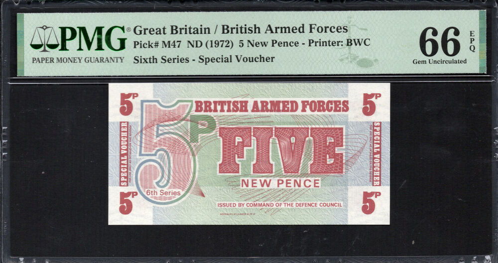 Great Britain - 5 New Pence 1972 - Pick # M47 - PMG 66 EPQ