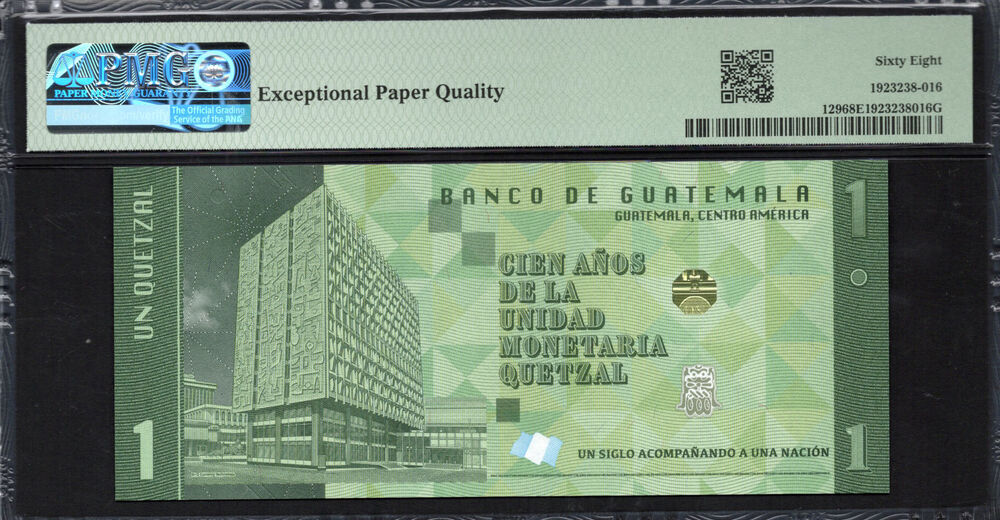 Guatemala - 1 Quetzal 2023 - Pick # 129 - PMG 68 EPQ