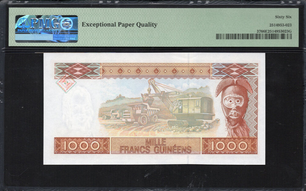 Guinea - 1.000 Francs Guinéens 1998 - Pick # 37 - PMG 66 EPQ