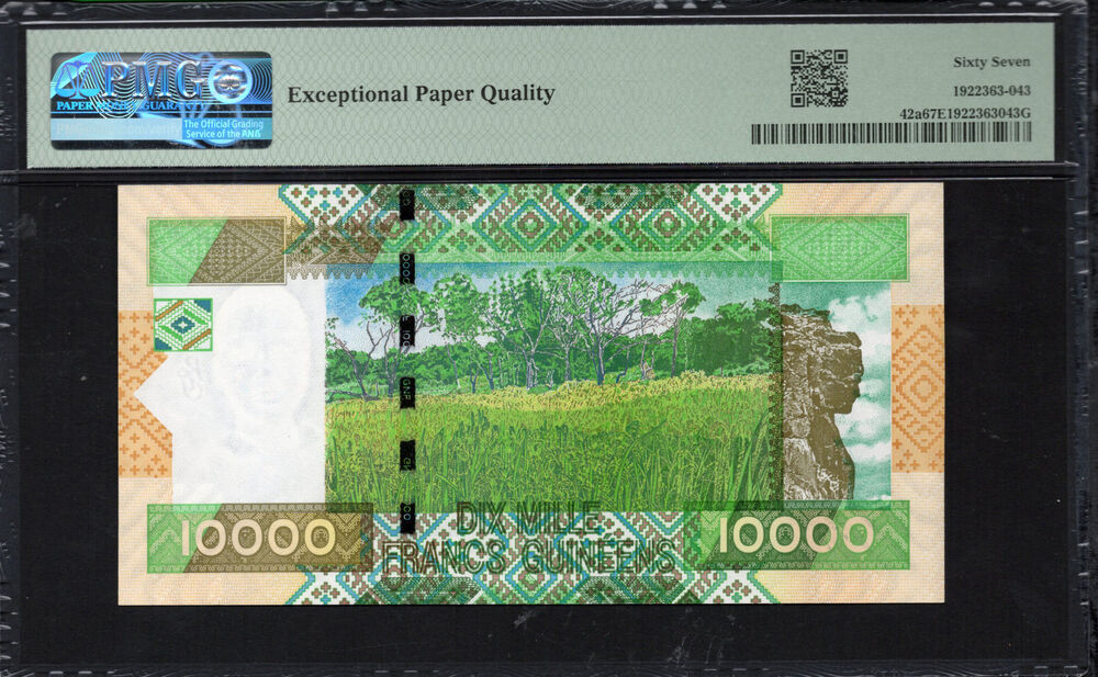 Guinea - 10.000 Francs 2007 - Pick # 42a - PMG 67 EPQ
