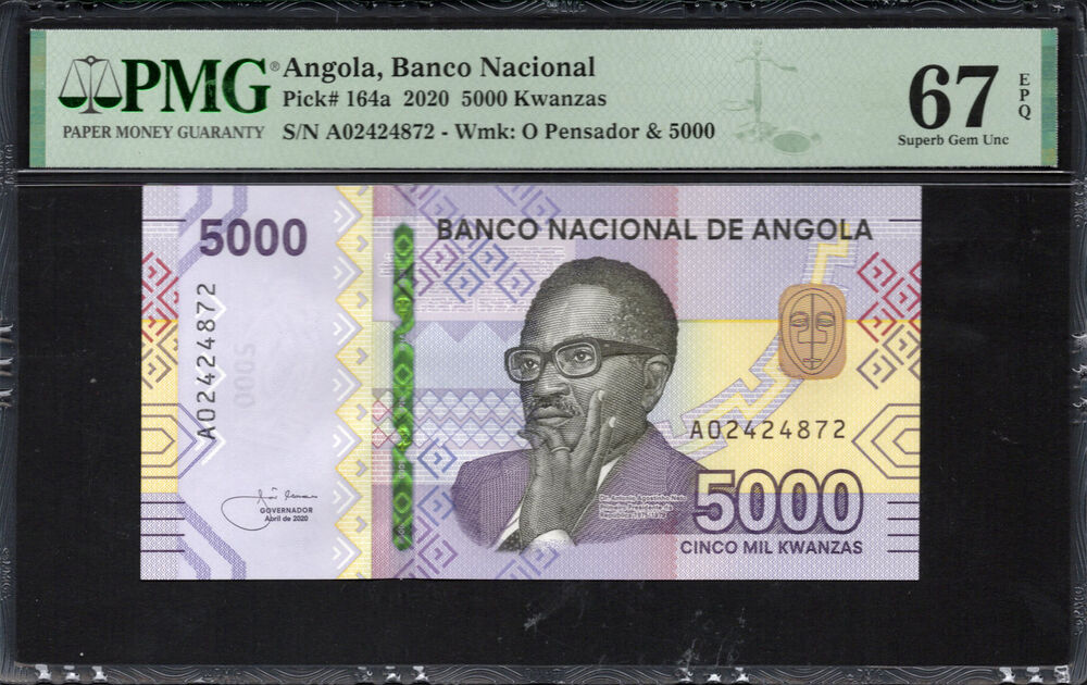 Angola - 5.000 Kwanzas 2020 - Pick # 164a - PMG 67 EPQ