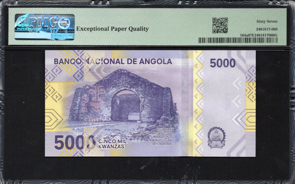 Angola - 5.000 Kwanzas 2020 - Pick # 164a - PMG 67 EPQ