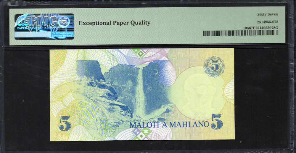 Lesotho - 5 Maloti 1989 - Pick # 10a - PMG 67 EPQ