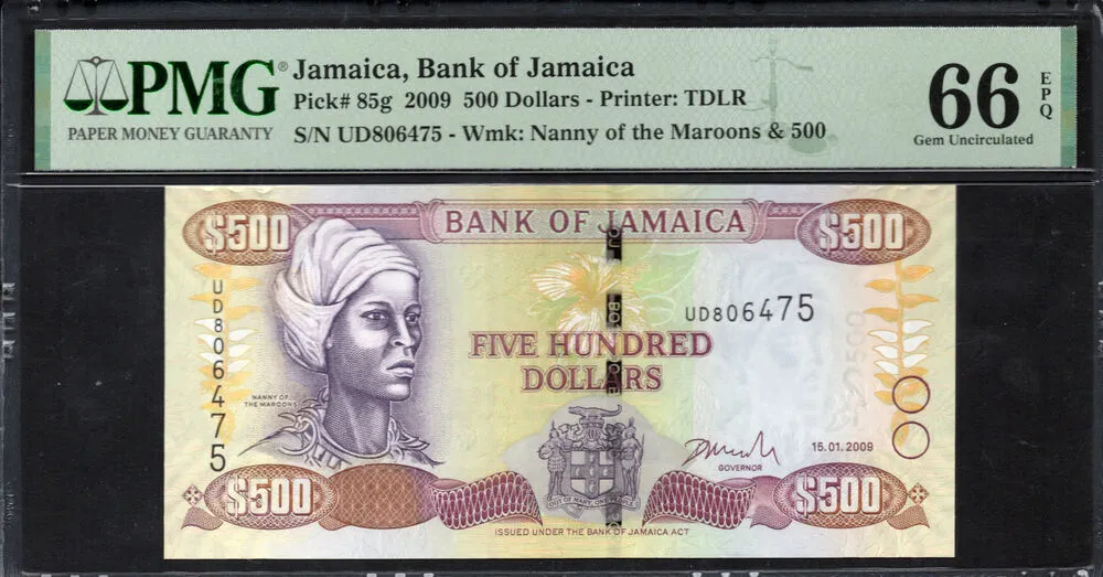 Jamaica - 500 Dollars 2009 - Pick # 85g - PMG 66 EPQ