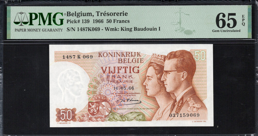 Belgium - 50 Francs 1966 - Pick # 139 - PMG 65 EPQ