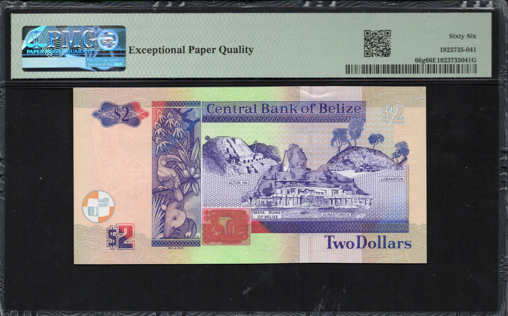 Belize - 2 Dollars 2021 - Pick # 66g - PMG 66 EPQ