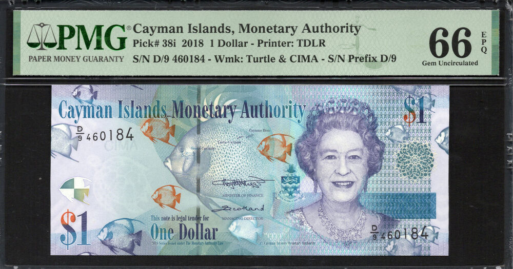 Cayman Islands - 1 Dollar 2018 - Pick # 38i - PMG 66 EPQ