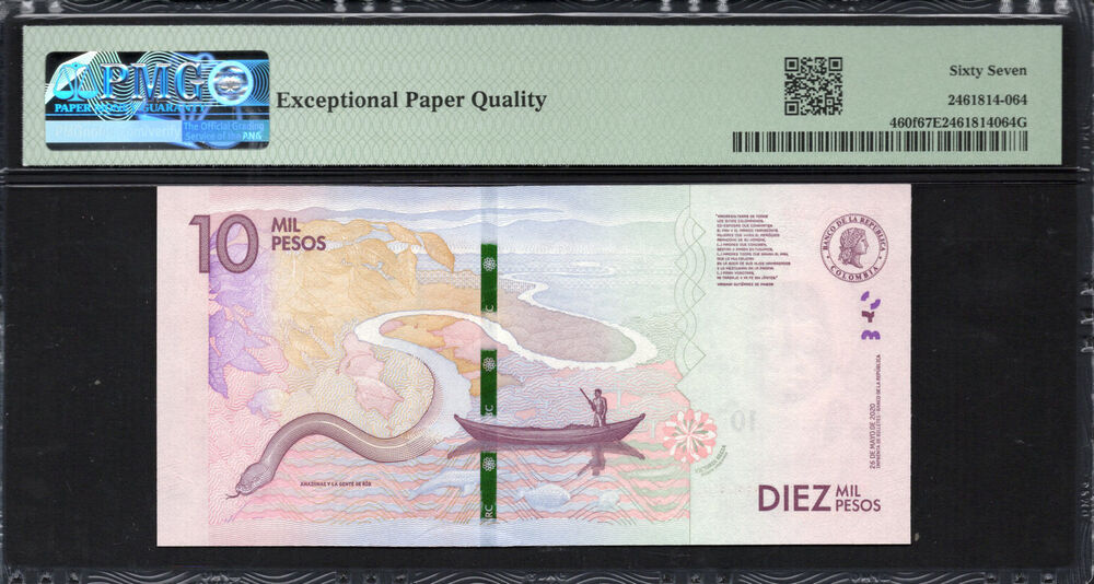 Colombia - 10.000 Pesos 2020 - Pick # 460f - PMG 67 EPQ