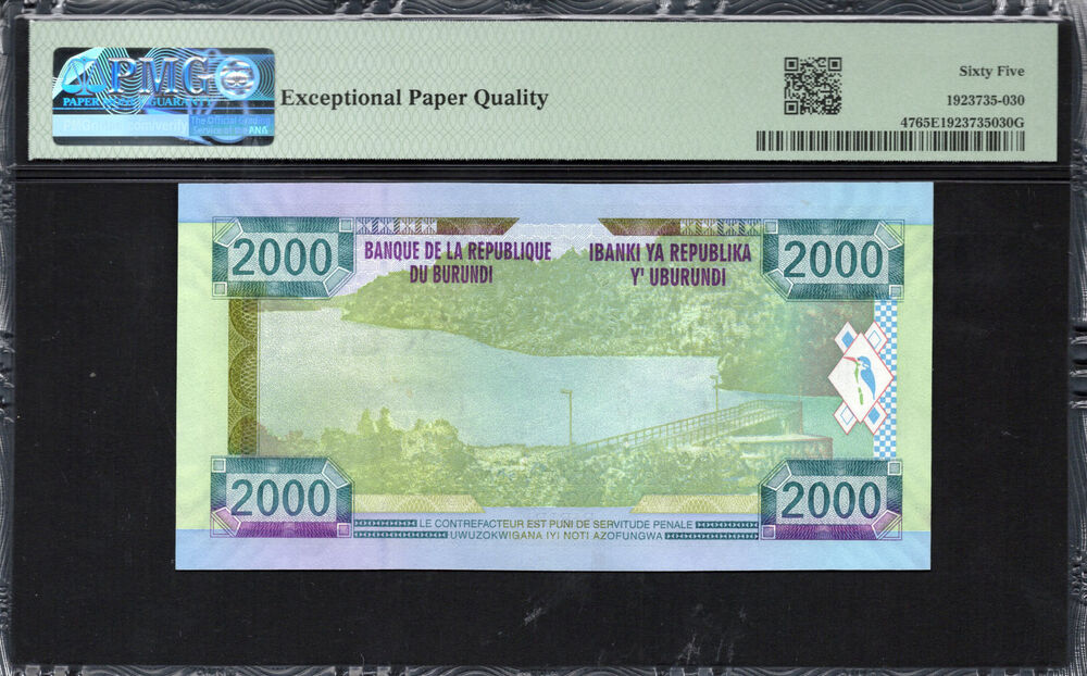 Burundi - 2.000 Francs 2008 - Pick # 47 - PMG 65 EPQ