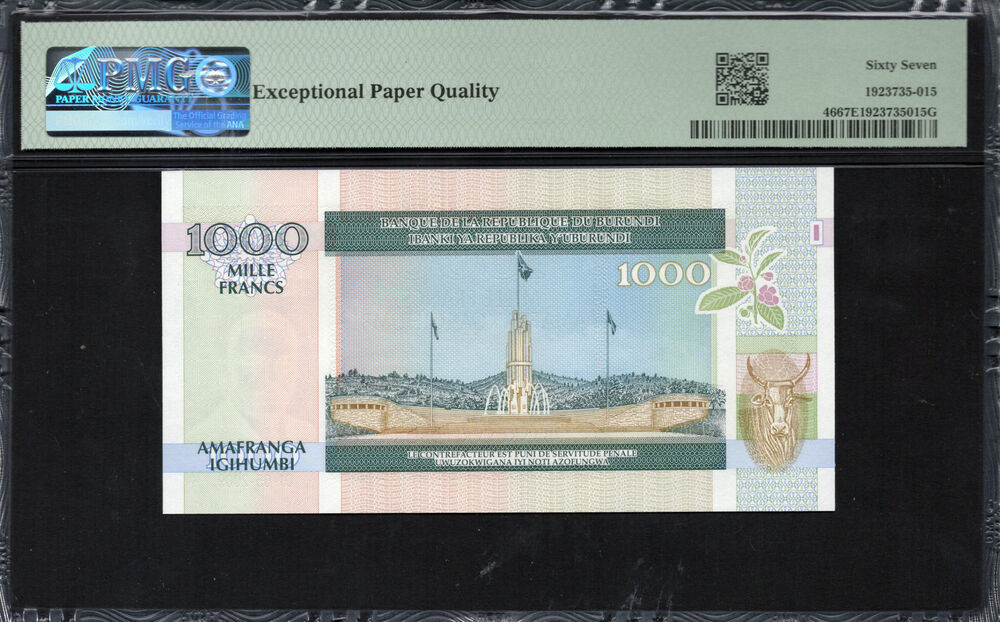 Burundi - 1.000 Francs 2009 - Pick # 46 - PMG 67 EPQ