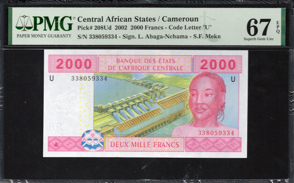 Cameroon - 2.000 Francs 2002 - Pick # 208Ud - PMG 67 EPQ