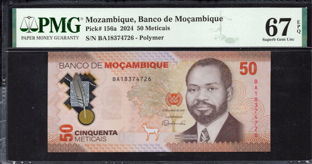 Mozambique - 50 Meticais 2024 - Pick # 156a - PMG 67 EPQ