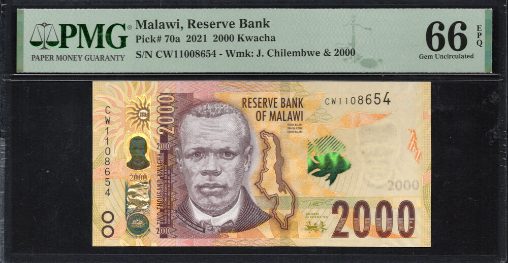 Malawi - 2.000 Kwacha 2021 - Pick # 70a - PMG 66 EPQ