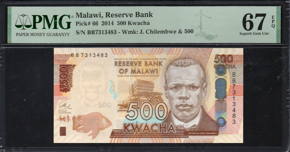 Malawi - 500 Kwacha 2014 - Pick # 66 - PMG 67 EPQ