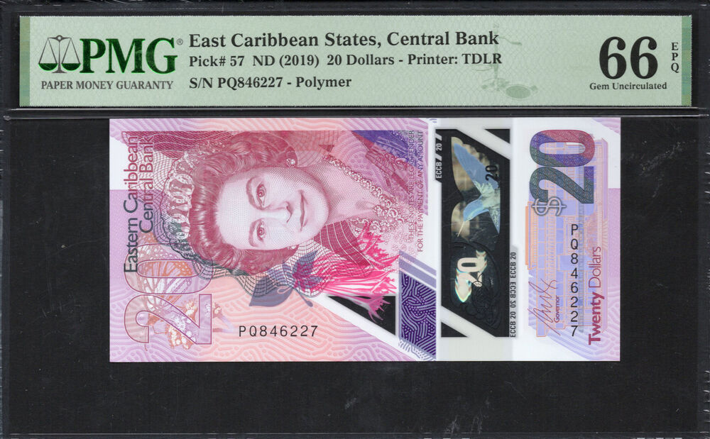 East Caribbean States - 20 Dollars 2019 - Pick # 57 - PMG 66 EPQ
