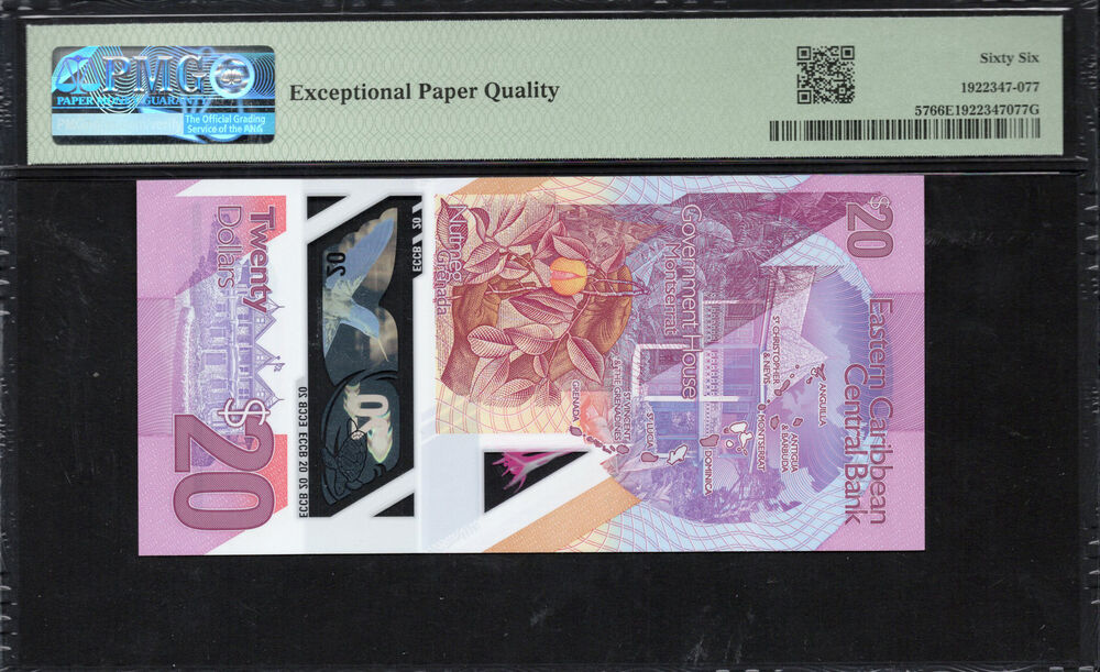 East Caribbean States - 20 Dollars 2019 - Pick # 57 - PMG 66 EPQ
