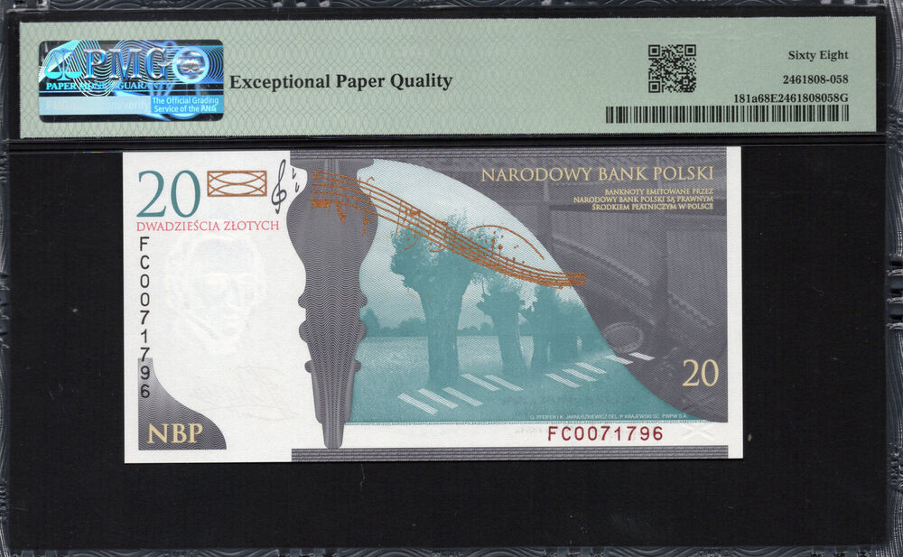 Poland - 20 Zlotych 2009 - Pick # 181a - PMG 68 EPQ