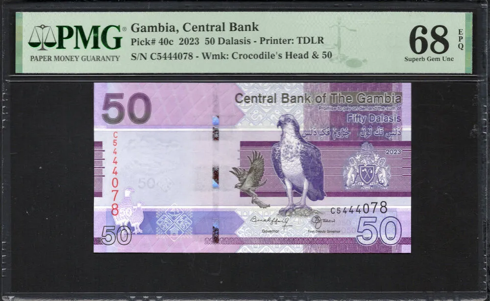 Gambia - 50 Dalasis 2023 - Pick # 40c - PMG 68 EPQ