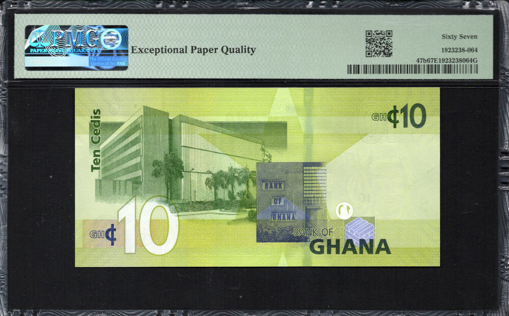 Ghana - 10 Cedis 2022 - Pick # 47b - PMG 67 EPQ
