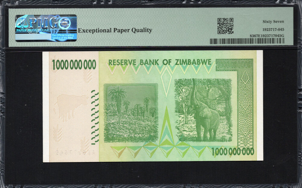 Zimbabwe - 1.000.000.000 Dollars 2008 - Pick # 83 - PMG 67 EPQ