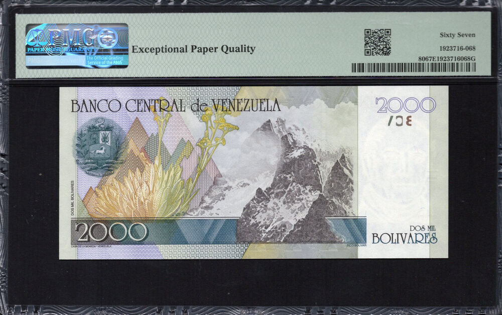 Venezuela - 2.000 Bolivares 1998 - Pick # 80 - PMG 67 EPQ