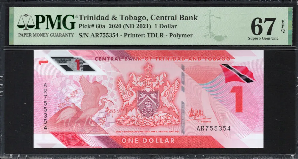 Trinidad & Tobago - 1 Dollar 2020 - Pick # 60a - PMG 67 EPQ