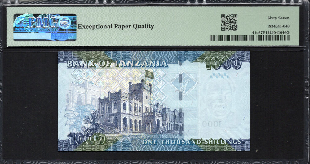 Tanzania - 1.000 Shilingi 2019 - Pick # 41c - PMG 67 EPQ