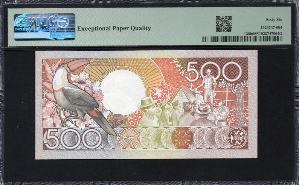 Suriname - 500 Gulden 1988 - Pick # 135b - PMG 66 EPQ