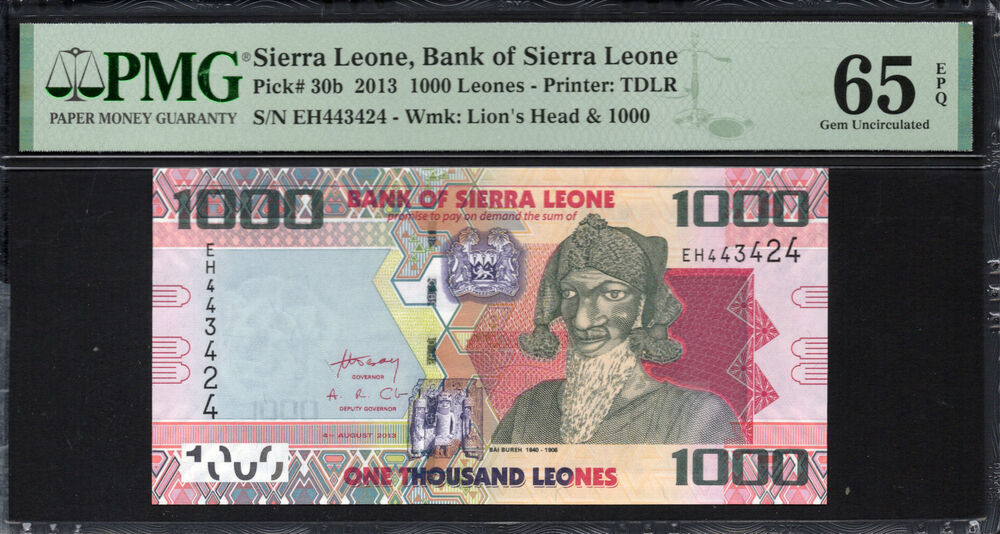 Sierra Leone - 1.000 Leones 2013 - Pick # 30b - PMG 65 EPQ