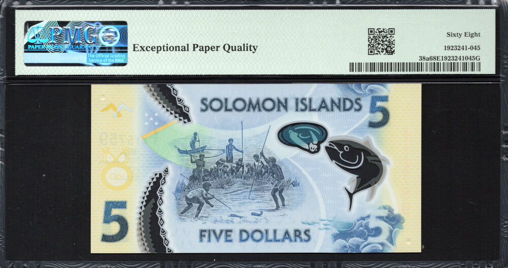 Solomon Islands - 5 Dollars 2019 - Pick # 38a - PMG 68 EPQ