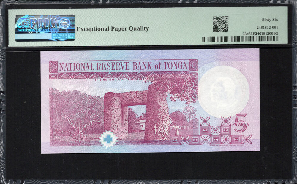 Tonga - 5 Pa'anga 1995 - Pick # 33c - PMG 66 EPQ