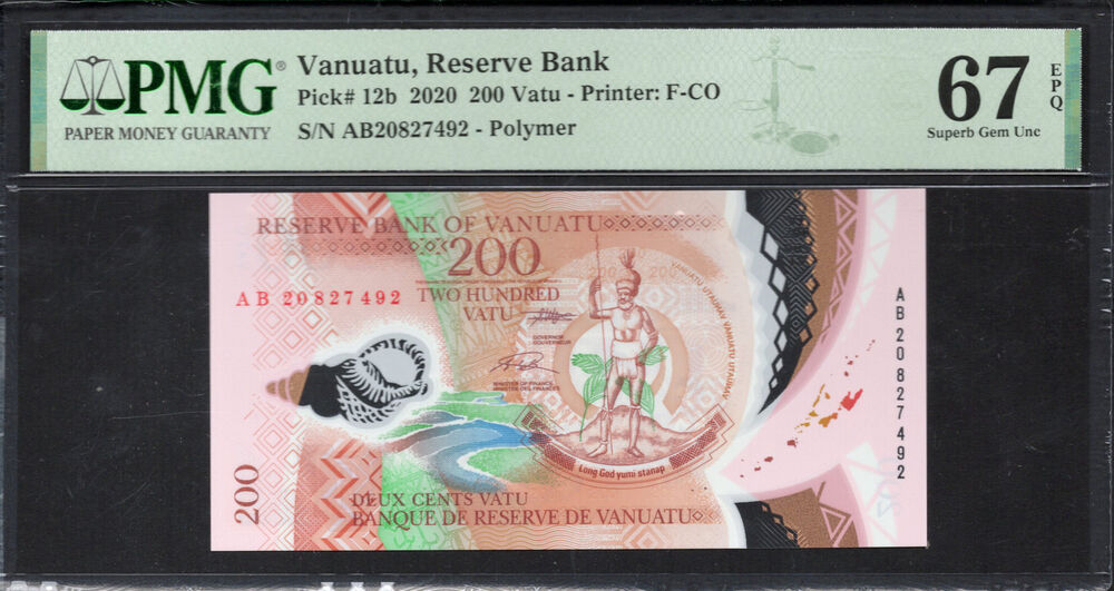Vanuatu - 200 Vatu 2020 - Pick # 12b - PMG 67 EPQ