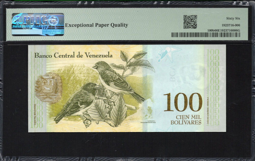 Venezuela - 100.000 Bolívares 2017 - Pick # 100b - PMG 66 EPQ