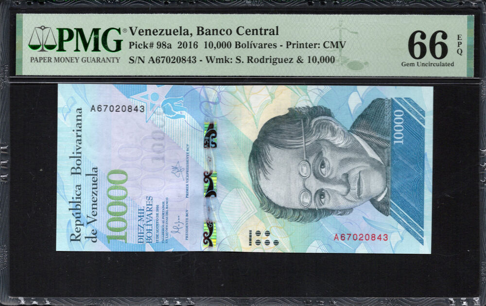 Venezuela - 10.000 Bolívares 2016 - Pick # 98a - PMG 66 EPQ