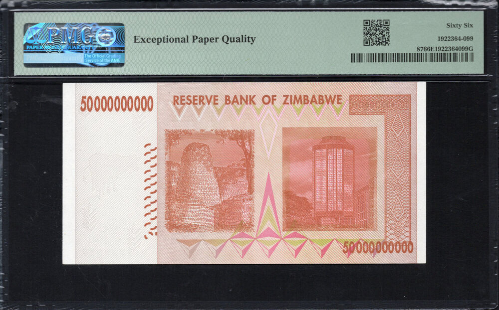 Zimbabwe - 50.000.000.000 Dollars 2008 - Pick # 87 - PMG 66 EPQ