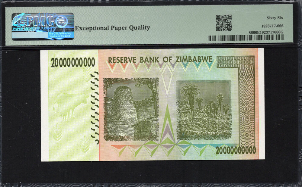 Zimbabwe - 20.000.000.000 Dollars 2008 - Pick # 86 - PMG 66 EPQ