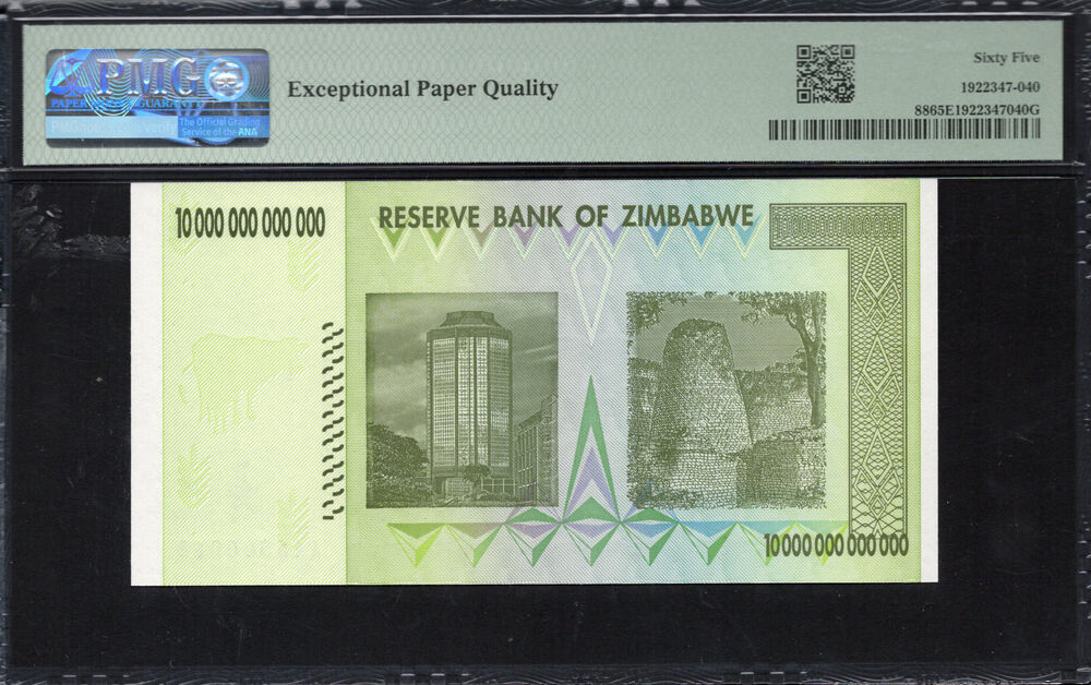 Zimbabwe - 10.000.000.000.000 Dollars 2008 - Pick # 88 - PMG 65 EPQ