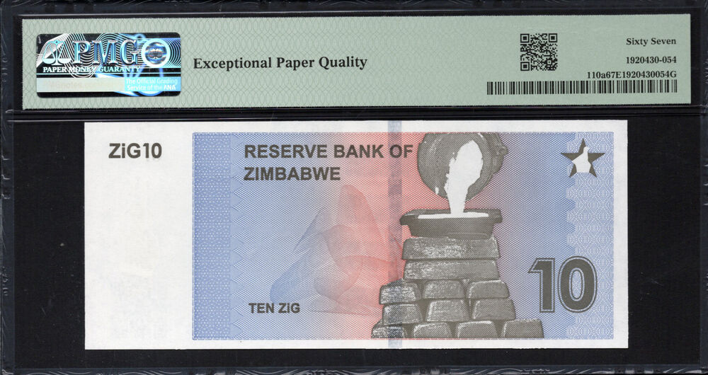 Zimbabwe - 10 ZiG 2024 - Pick # 110a - PMG 67 EPQ