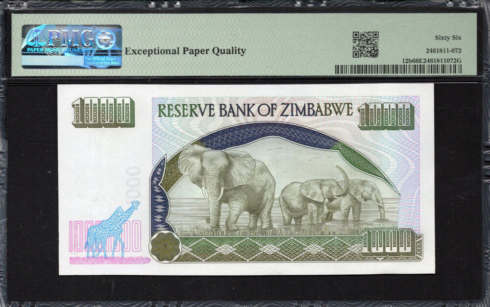 Zimbabwe - 1.000 Dollars 2003 - Pick # 12b - PMG 66 EPQ