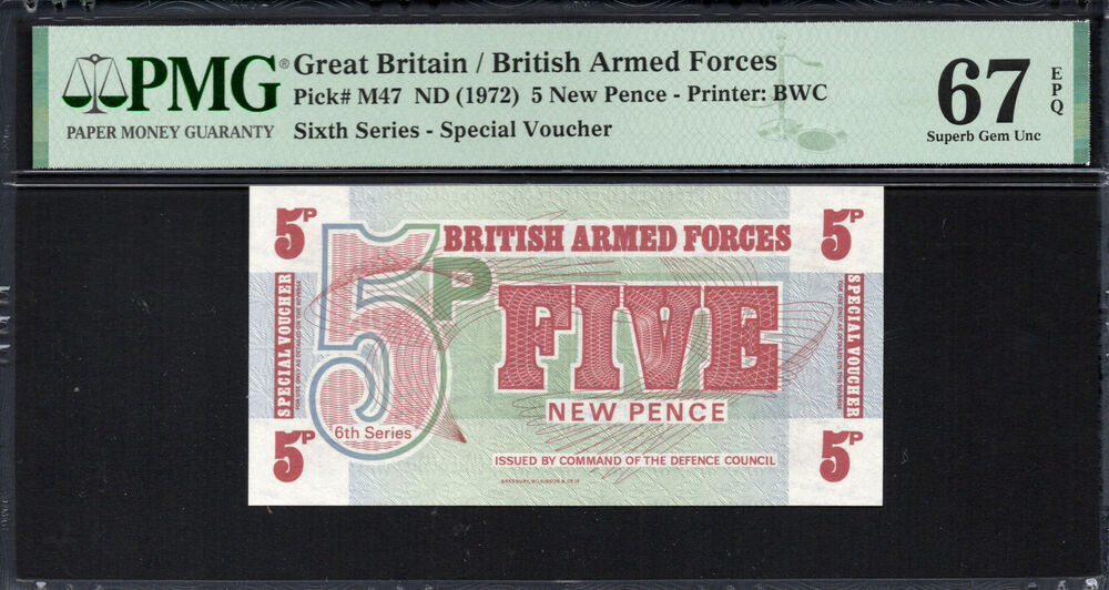 Great Britain - 5 New Pence 1972 - Pick # M47 - PMG 67 EPQ
