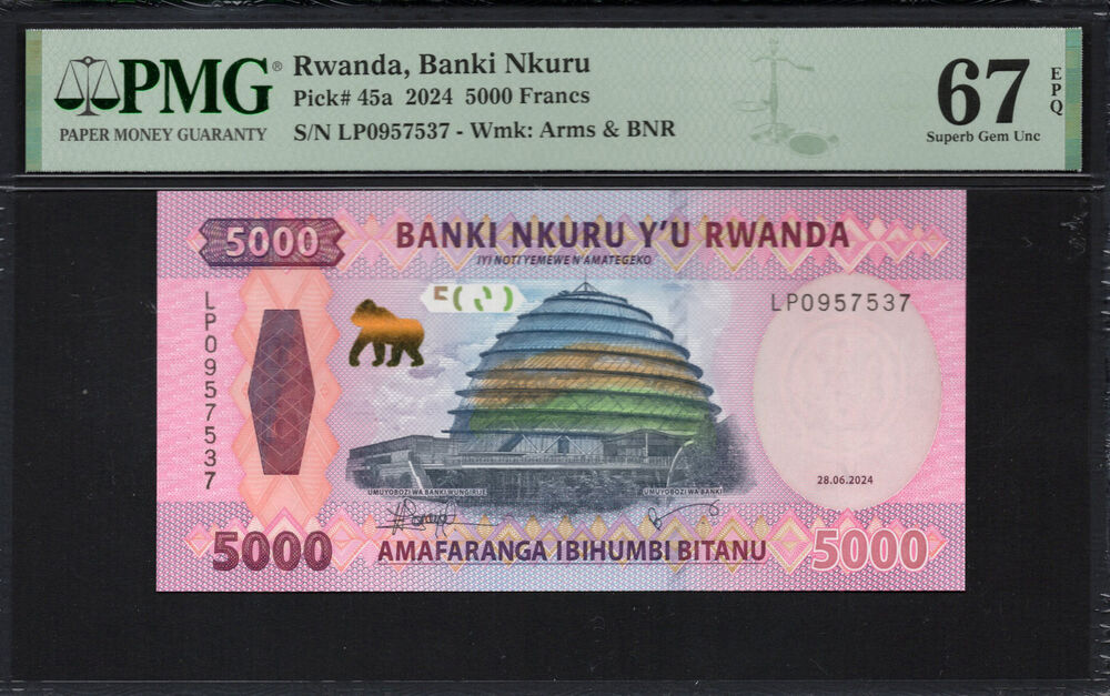 Rwanda - 5.000 Francs 2024 - Pick # 45a - PMG 67 EPQ