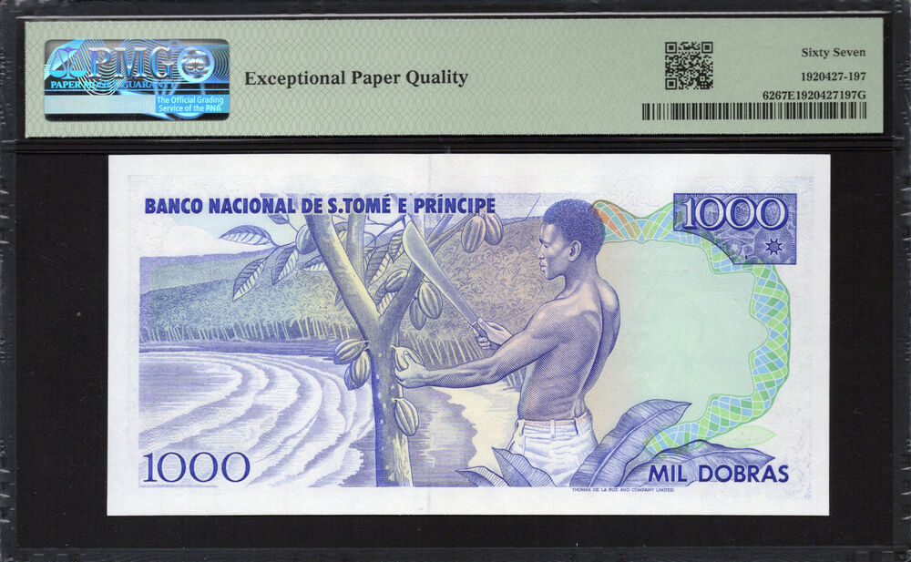 Sao Tome and Principe - 1.000 Dobras 1989 - Pick # 62 - PMG 67 EPQ