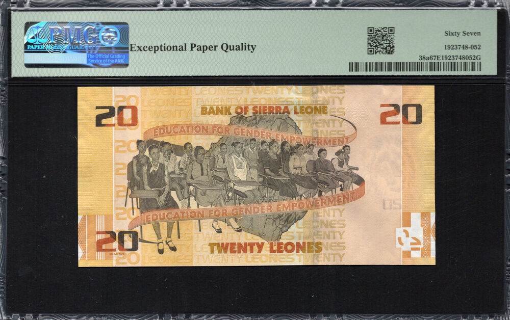 Sierra Leone - 20 Leones 2022 - Pick # 38a - PMG 67 EPQ