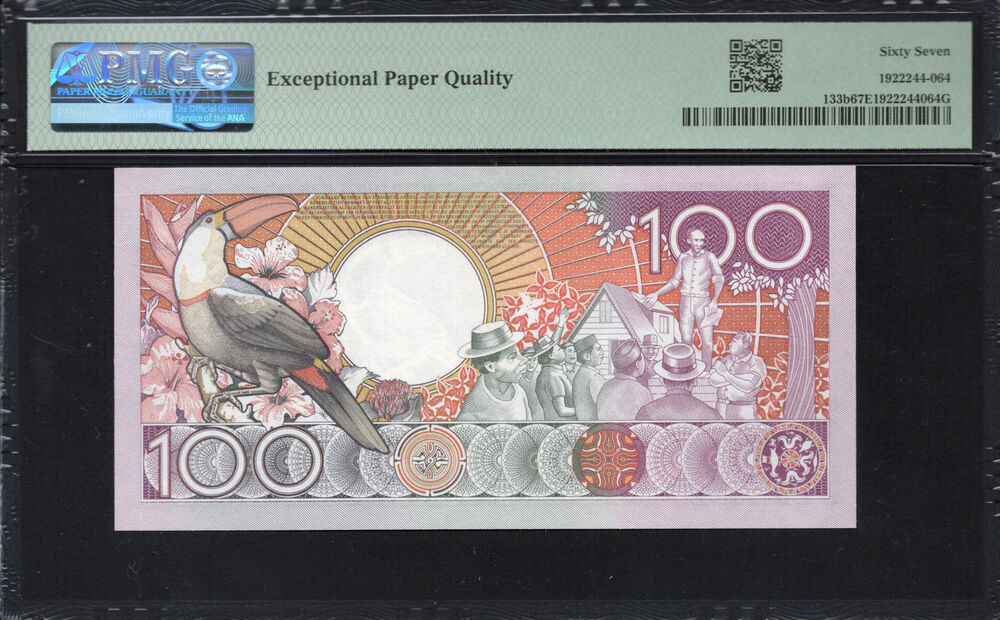 Suriname - 100 Gulden 1988 - Pick # 133b - PMG 67 EPQ